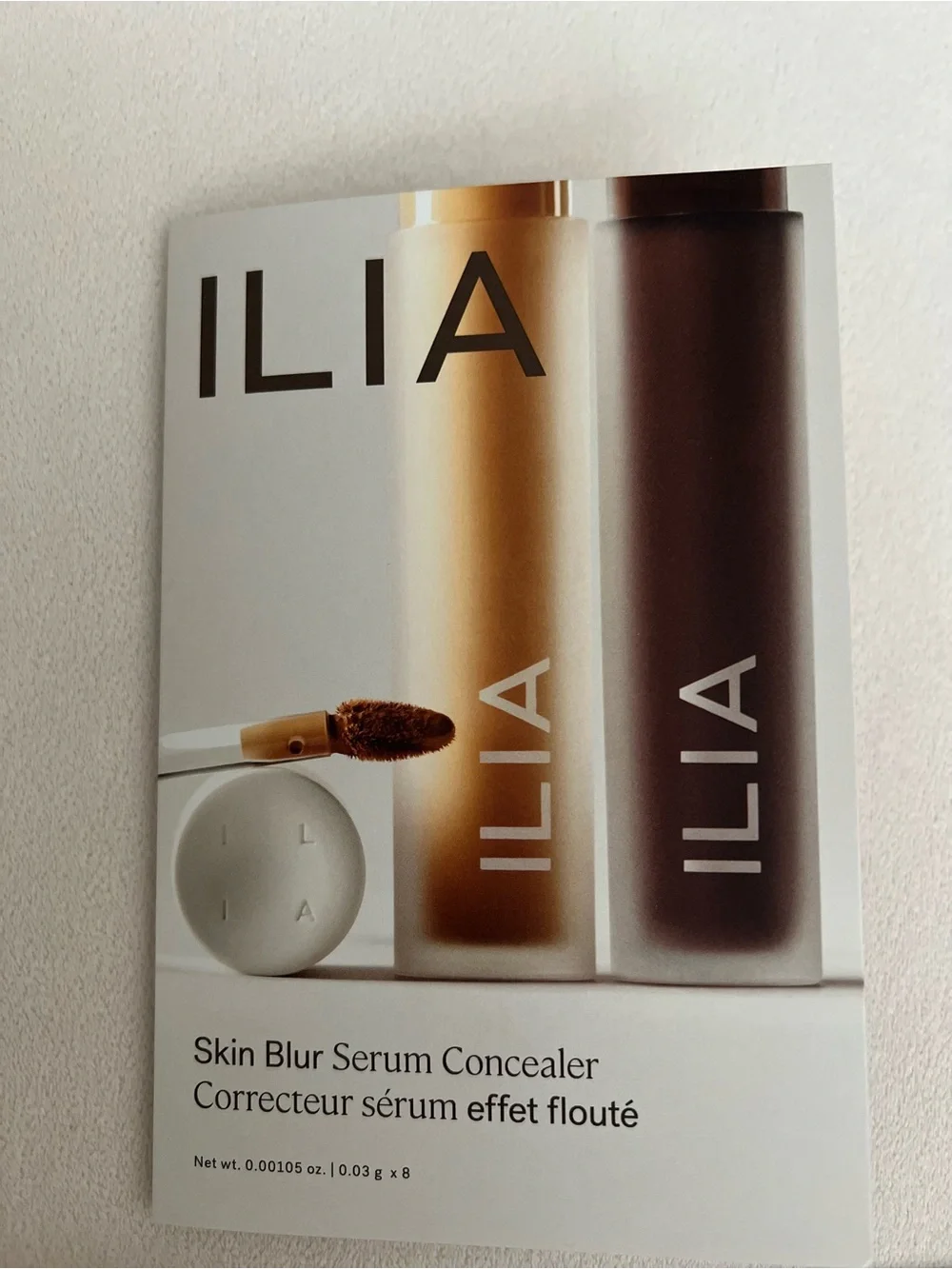 5 Piece Makeup Sample Cards (Dior, Ilia, Tarte, Bare Minerals, Rare Beauty)